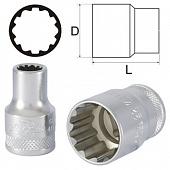 Головка 9мм-11/32"-Е11 1/4" "ML"